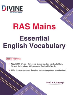 Divine RAS Mains Essential English Vocabulary By Professor B.K Rastogi Latest Edition